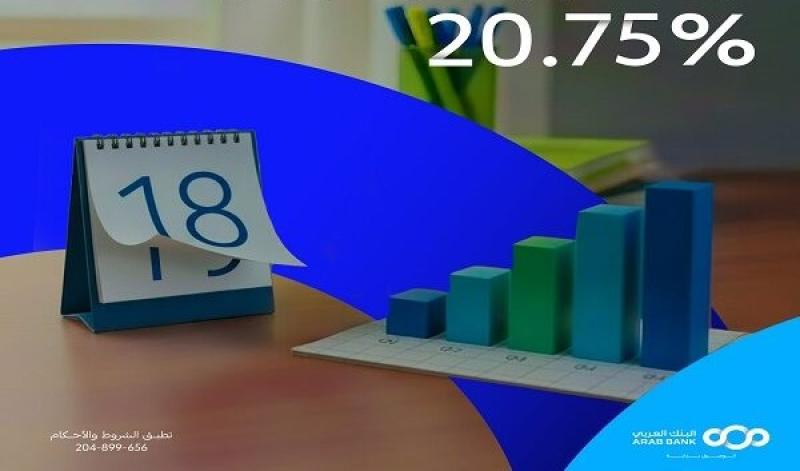 البنك العربي يطرح شهادة الادخار المتغيرة بعائد يصل إلى 20.75 % سنوياً يُصرف يومياً