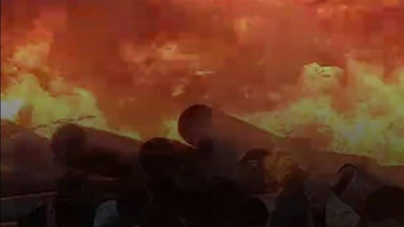 شهود عيان يكشفون سبب حريق مخزن المواسير في المنوفية